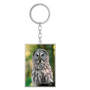 Great Grey Photo Keyring